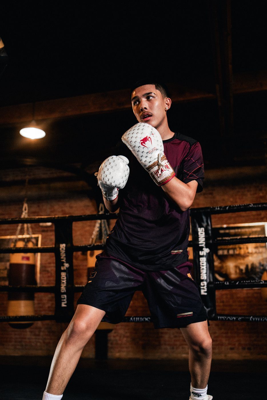 David "King" Garcia training in a boxing gym